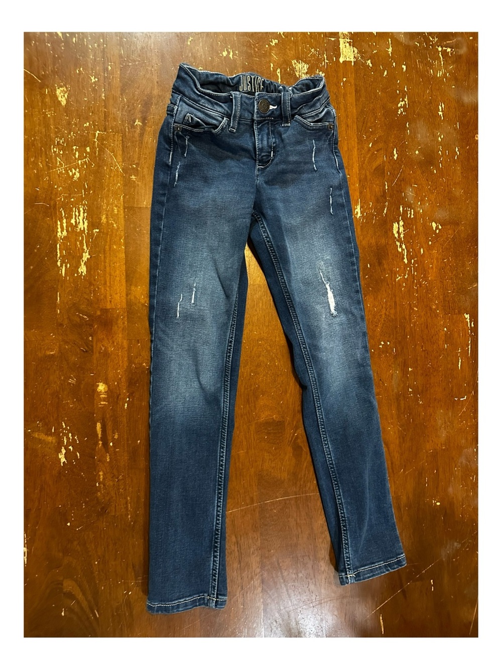 Justice Girls Mid-Rise Dark Super Skinny Jeans Size 8 Slim